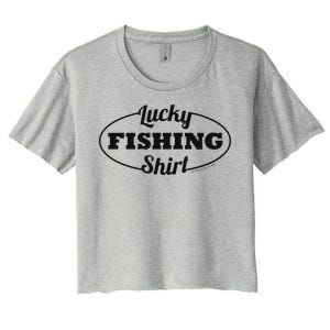 Funny Lucky Fishing Women's Crop Top Tee