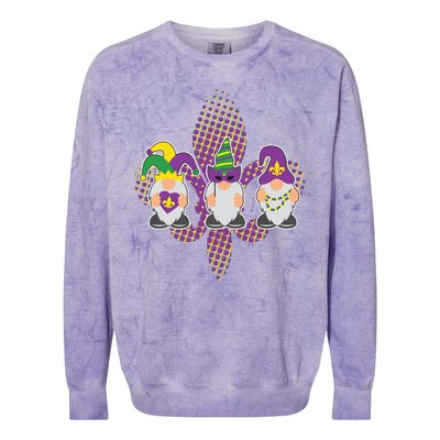 Funny Mardi Gras Gnomes Colorblast Crewneck Sweatshirt