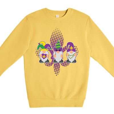 Funny Mardi Gras Gnomes Premium Crewneck Sweatshirt