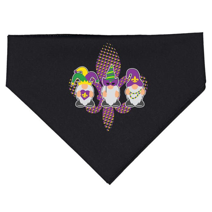 Funny Mardi Gras Gnomes USA-Made Doggie Bandana