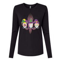 Funny Mardi Gras Gnomes Womens Cotton Relaxed Long Sleeve T-Shirt