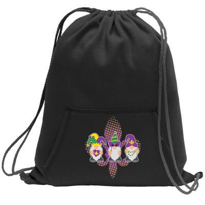 Funny Mardi Gras Gnomes Sweatshirt Cinch Pack Bag