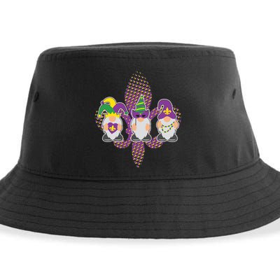 Funny Mardi Gras Gnomes Sustainable Bucket Hat