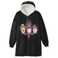 Funny Mardi Gras Gnomes Hooded Wearable Blanket