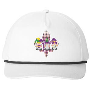 Funny Mardi Gras Gnomes Snapback Five-Panel Rope Hat