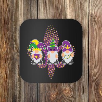 Funny Mardi Gras Gnomes Coaster