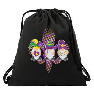 Funny Mardi Gras Gnomes Drawstring Bag