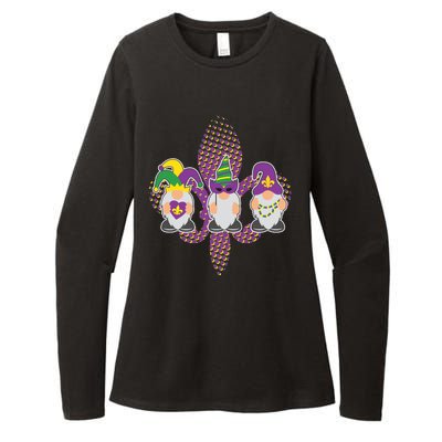 Funny Mardi Gras Gnomes Womens CVC Long Sleeve Shirt