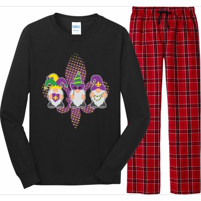 Funny Mardi Gras Gnomes Long Sleeve Pajama Set