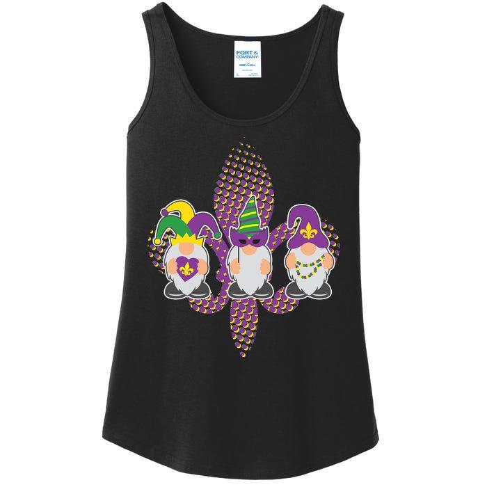 Funny Mardi Gras Gnomes Ladies Essential Tank