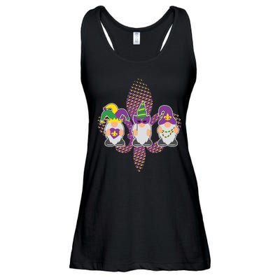 Funny Mardi Gras Gnomes Ladies Essential Flowy Tank