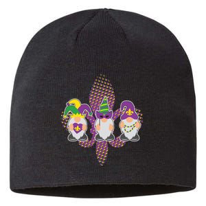 Funny Mardi Gras Gnomes Sustainable Beanie