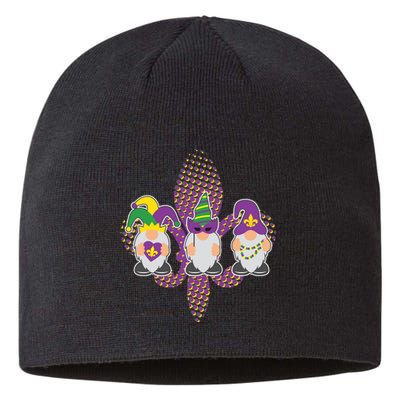 Funny Mardi Gras Gnomes Sustainable Beanie