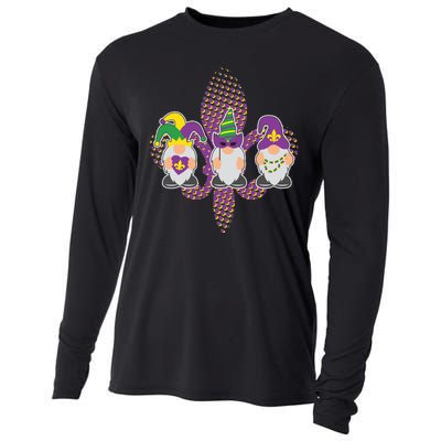 Funny Mardi Gras Gnomes Cooling Performance Long Sleeve Crew