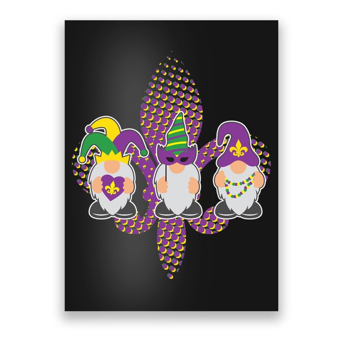 Funny Mardi Gras Gnomes Poster