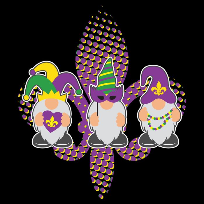 Funny Mardi Gras Gnomes Poster