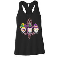 Funny Mardi Gras Gnomes Women's Racerback Tank