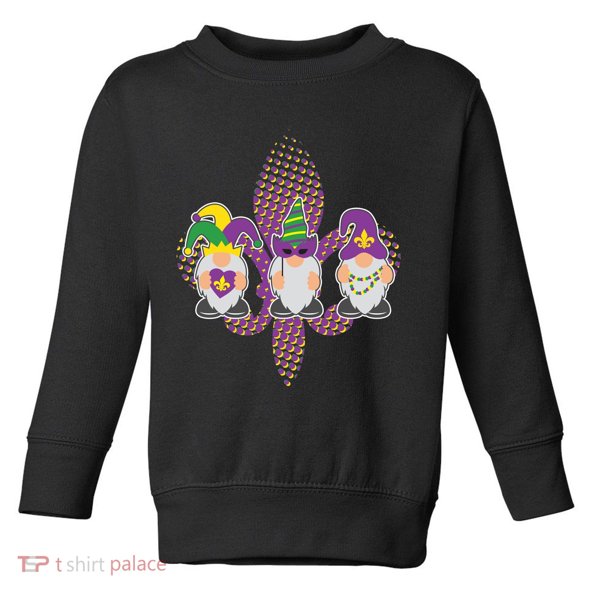 Funny Mardi Gras Gnomes Toddler Sweatshirt