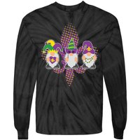 Funny Mardi Gras Gnomes Tie-Dye Long Sleeve Shirt