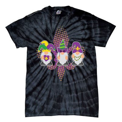 Funny Mardi Gras Gnomes Tie-Dye T-Shirt