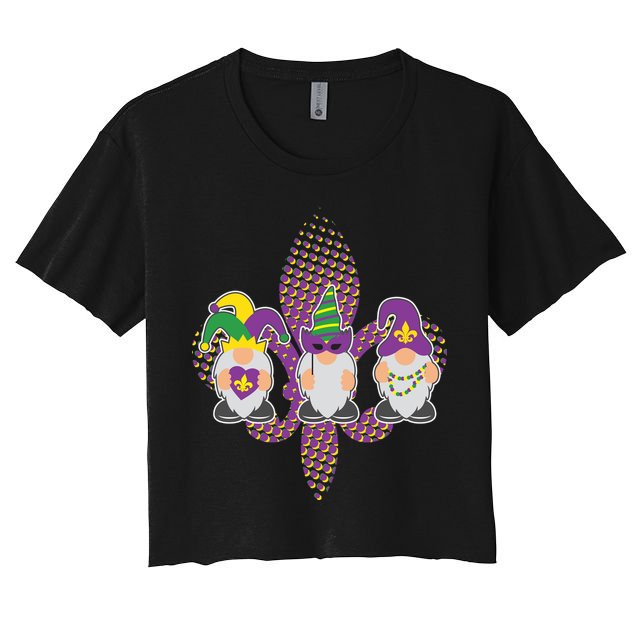 Funny Mardi Gras Gnomes Crop Top
