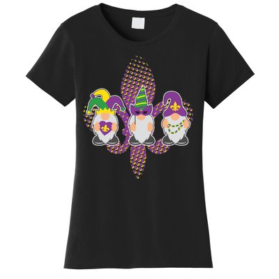 Funny Mardi Gras Gnomes Women's T-Shirt