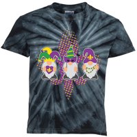 Funny Mardi Gras Gnomes Kids Tie-Dye T-Shirt