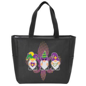 Funny Mardi Gras Gnomes Zip Tote Bag