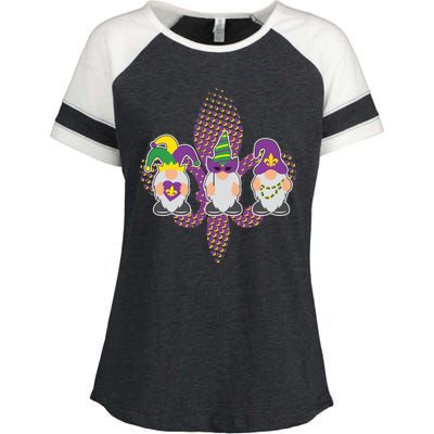 Funny Mardi Gras Gnomes Enza Ladies Jersey Colorblock Tee