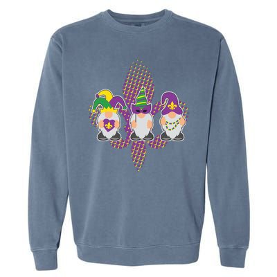 Funny Mardi Gras Gnomes Garment-Dyed Sweatshirt