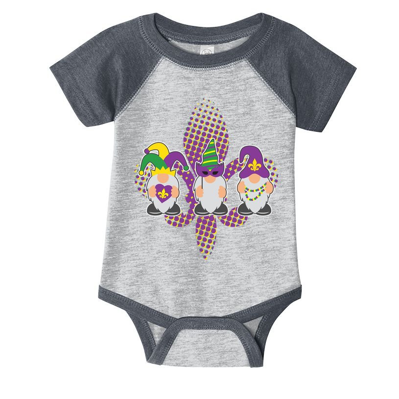 Funny Mardi Gras Gnomes Infant Baby Jersey Bodysuit