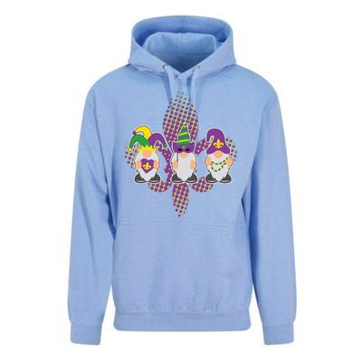 Funny Mardi Gras Gnomes Unisex Surf Hoodie