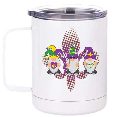 Funny Mardi Gras Gnomes 12 oz Stainless Steel Tumbler Cup