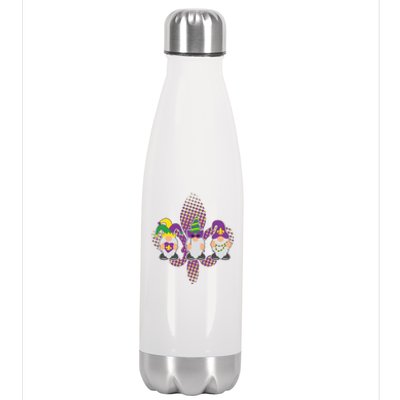 Funny Mardi Gras Gnomes Stainless Steel Insulated Water Bottle