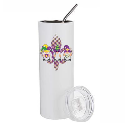 Funny Mardi Gras Gnomes Stainless Steel Tumbler