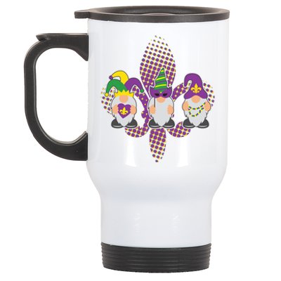 Funny Mardi Gras Gnomes Stainless Steel Travel Mug