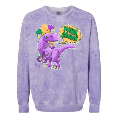 Funny Mardi Grawr T-Rex Dinosaur Colorblast Crewneck Sweatshirt