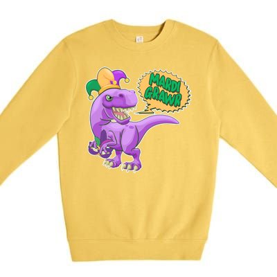 Funny Mardi Grawr T-Rex Dinosaur Premium Crewneck Sweatshirt