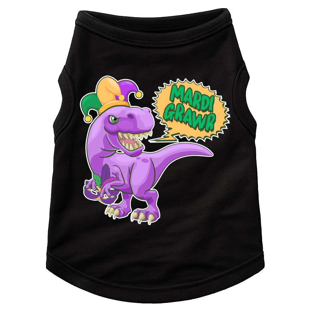Funny Mardi Grawr T-Rex Dinosaur Doggie Tank