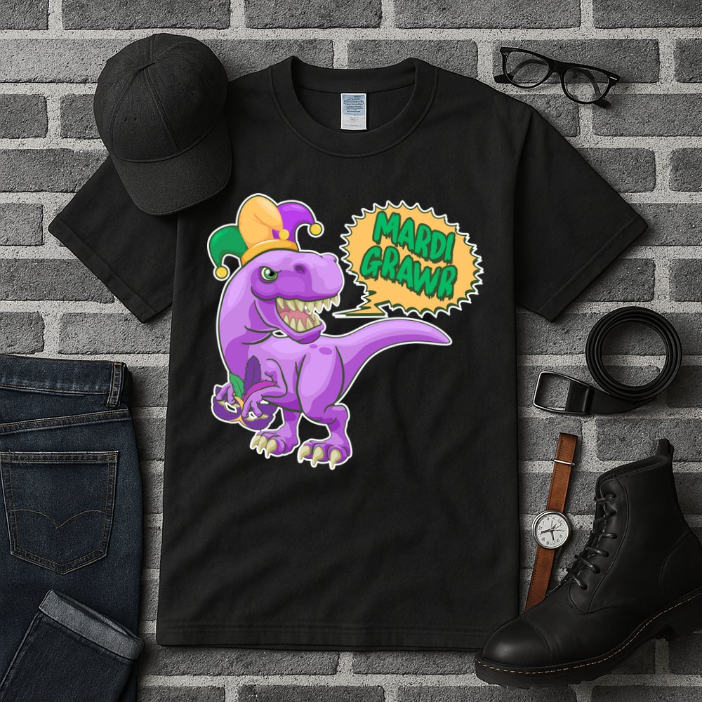 Funny Mardi Grawr T-Rex Dinosaur Tall T-Shirt