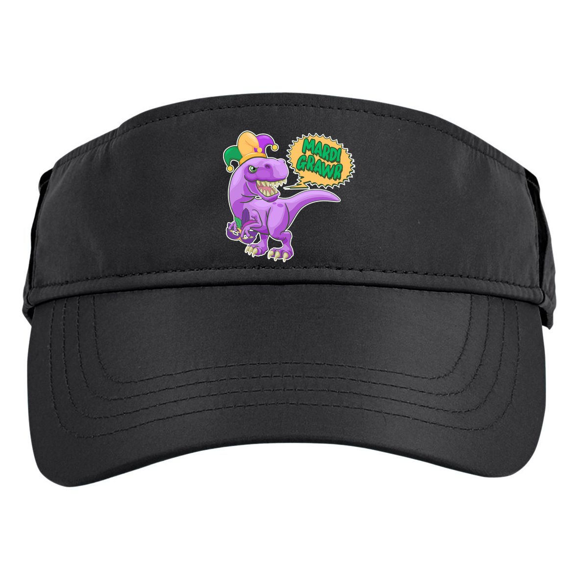 Funny Mardi Grawr T-Rex Dinosaur Adult Drive Performance Visor