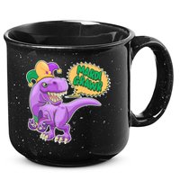 Funny Mardi Grawr T-Rex Dinosaur 15oz Campfire Ceramic Mug