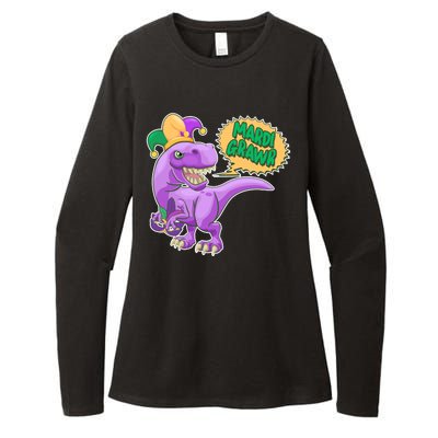 Funny Mardi Grawr T-Rex Dinosaur Womens CVC Long Sleeve Shirt