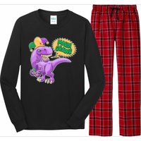 Funny Mardi Grawr T-Rex Dinosaur Long Sleeve Pajama Set