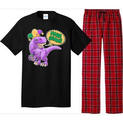 Funny Mardi Grawr T-Rex Dinosaur Pajama Set