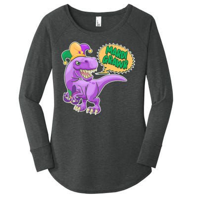 Funny Mardi Grawr T-Rex Dinosaur Women's Perfect Tri Tunic Long Sleeve Shirt