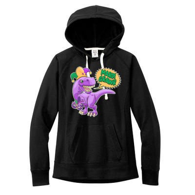 Funny Mardi Grawr T-Rex Dinosaur Women's Fleece Hoodie