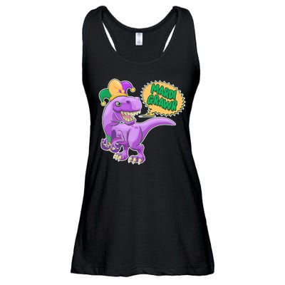 Funny Mardi Grawr T-Rex Dinosaur Ladies Essential Flowy Tank