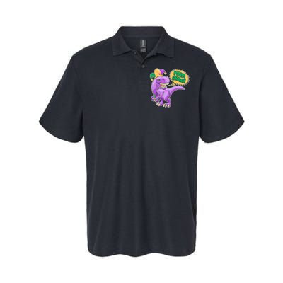 Funny Mardi Grawr T-Rex Dinosaur Softstyle Adult Sport Polo