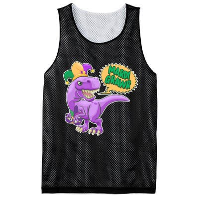 Funny Mardi Grawr T-Rex Dinosaur Mesh Reversible Basketball Jersey Tank